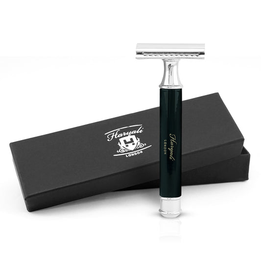 Haryali's Round Double Edge Safety Razor - Black