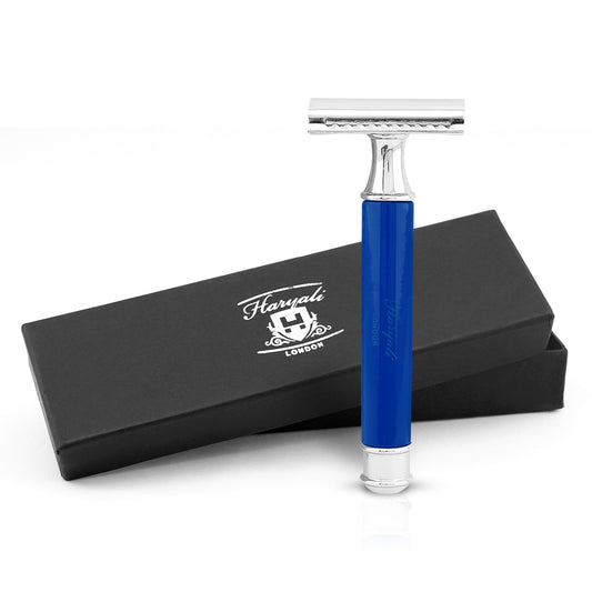 Haryali's Round Double Edge Safety Razor - Blue