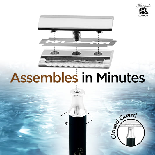 Haryali's Round Double Edge Safety Razor - Black