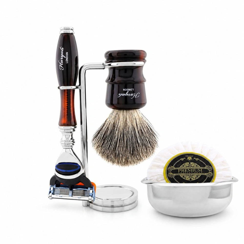 Lincoln 5-Pc Grey Fibre Shaving Kit for Wet Shaving