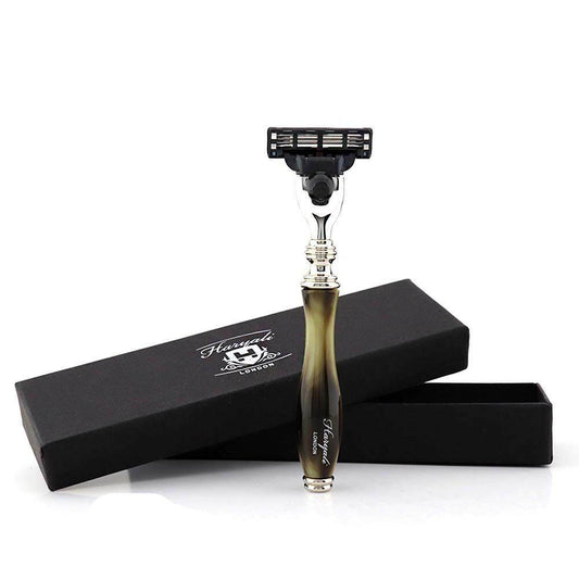 Haryali's 3 Edge Shaving Razor - Tortoise Horn Imitation - HARYALI LONDON