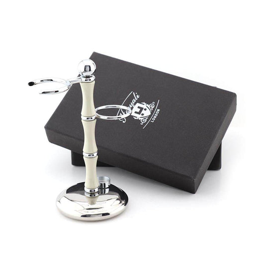 Shaving Stand in Ivory and Silver Color - HARYALI LONDON