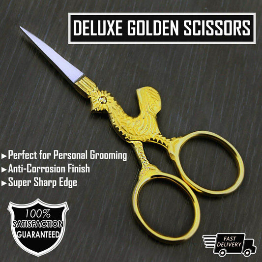 Gold Stork Rooster Scissor Best Embroidery Scissor for Art & Craft - HARYALI LONDON