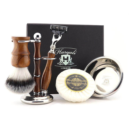 Haryali's Wooden Synthetic Hair Shaving Set - HARYALI LONDON