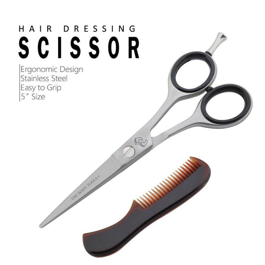 Beard & Mustache Hair Trimming Scissor + Beard Comb - HARYALI LONDON