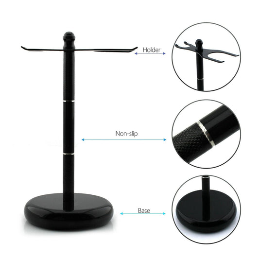 Black Shaving Stand Holder for Razor and Brush - HARYALI LONDON
