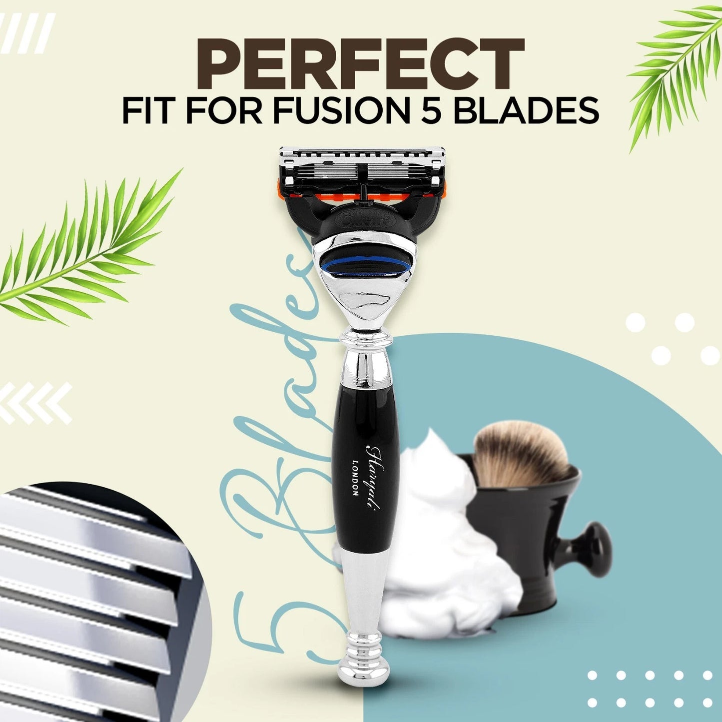 Tandoori Black Half 5 Blade Razor for Men - HARYALI LONDON