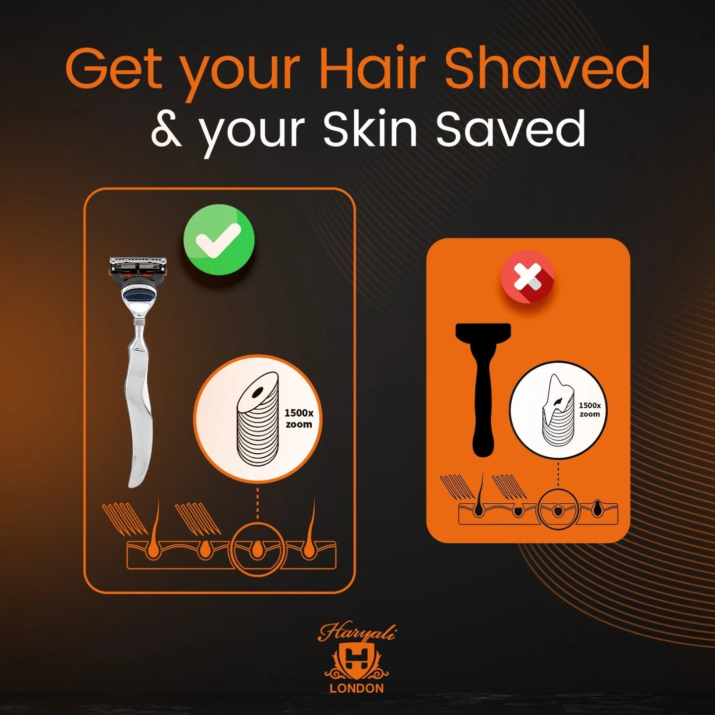 5 Blade Shaving Razor Stainless Steel Wavy Long Handle