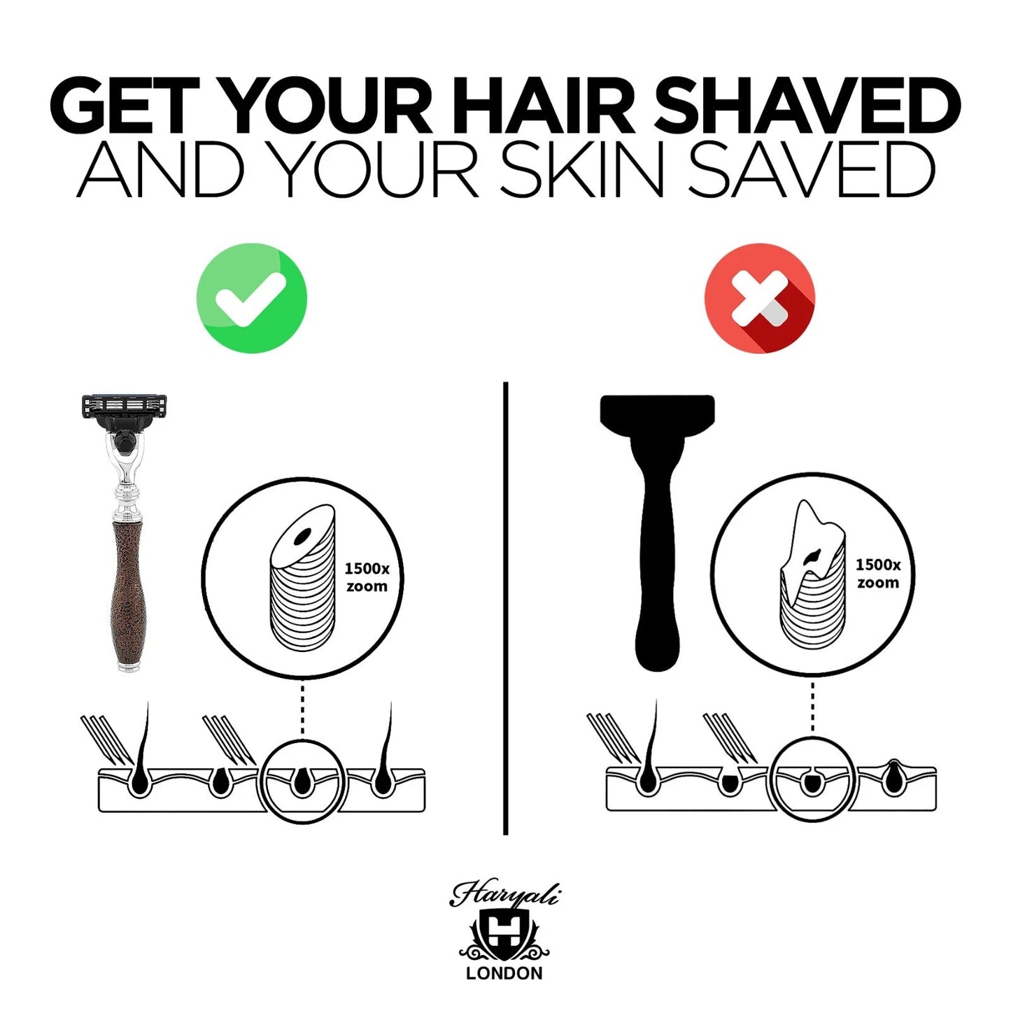 Antique 3 Blade Razor in Metallic Maroon - HARYALI LONDON