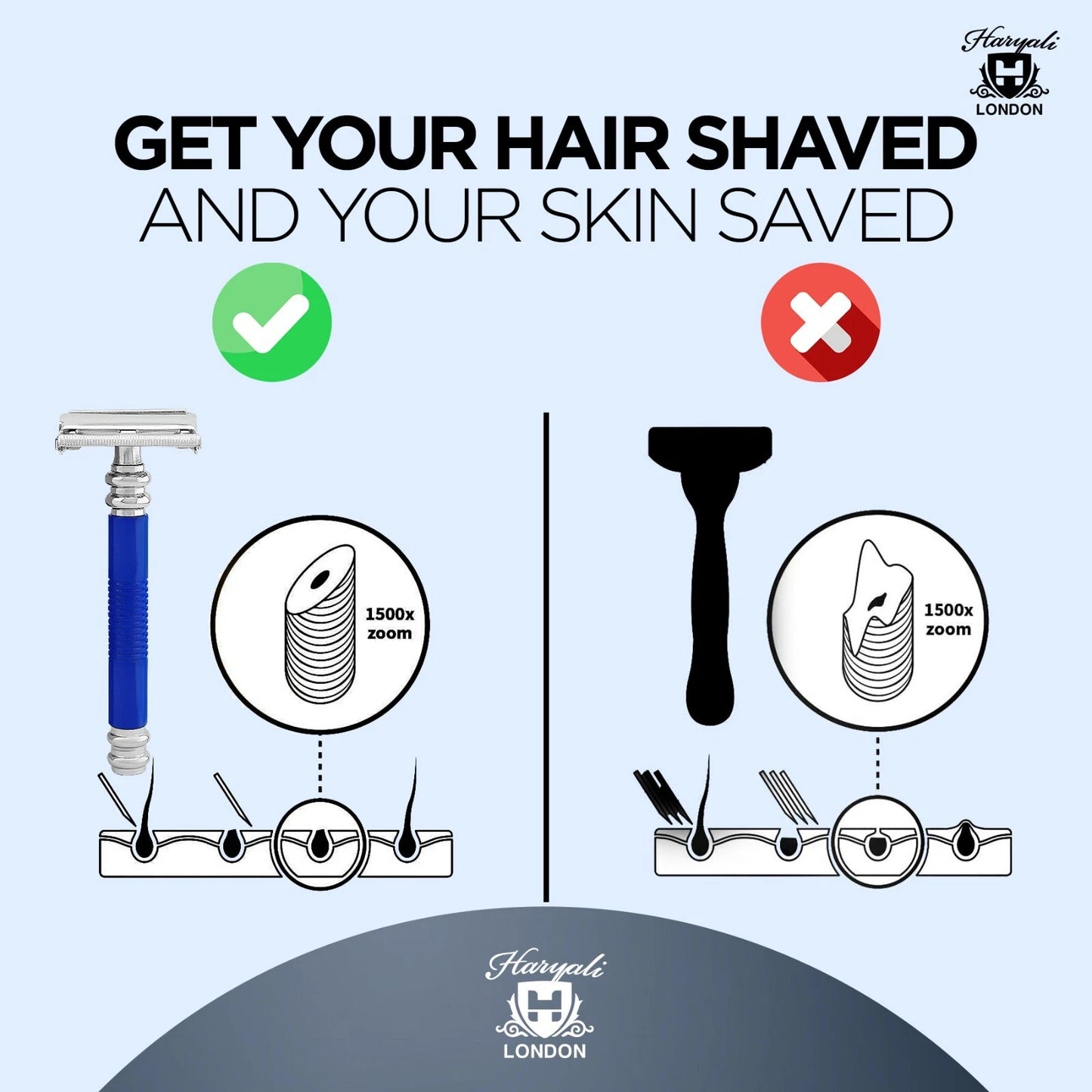 Butterfly Safety Razor in Metallic Blue