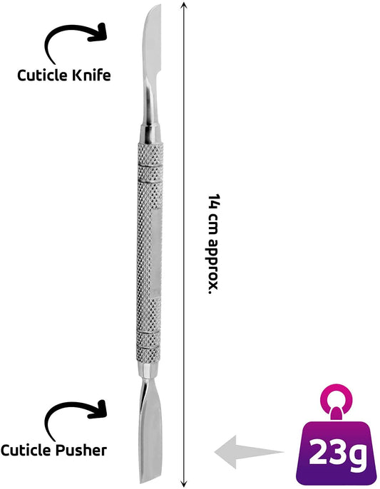 Stainless Steel Made Cuticle Knife & Pusher for Finger Nails Unisex - HARYALI LONDON