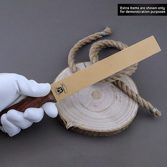 Two Sided Wood Handle Stick Strop for Sharping All Kind of Blades & Razors - HARYALI LONDON