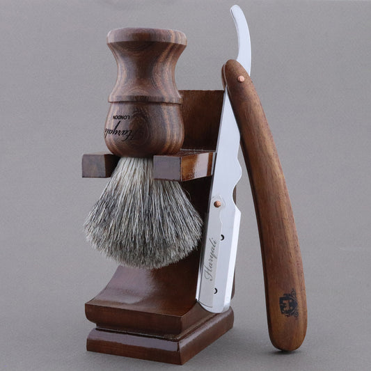 Haryali's Wooden Straight Razor Set
