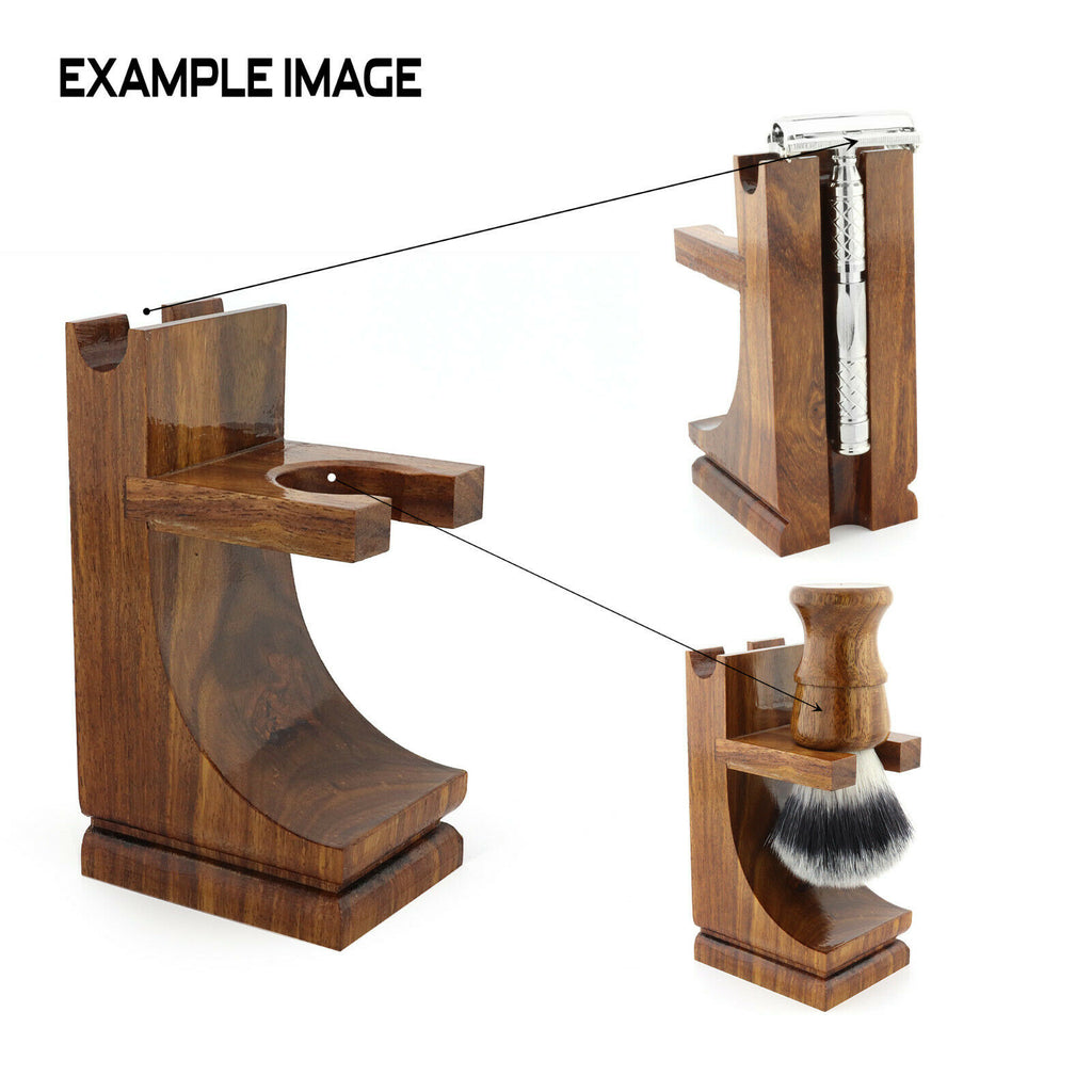 Wooden Shaving Stand for Brush and Razor