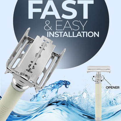 Butterfly Safety Razor Ivory - HARYALI LONDON