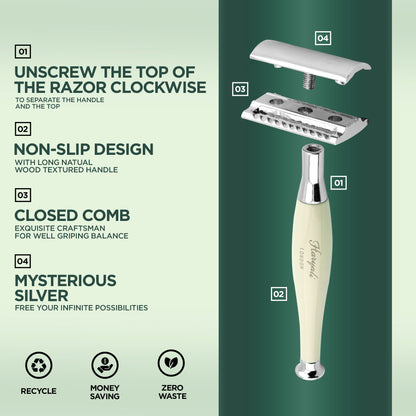 Haryali's Tandoori Safety Razor - Ivory Color - HARYALI LONDON