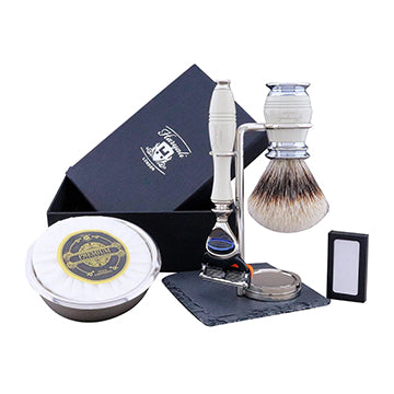 Haryali's Apex Range Silvertip Badger Hair Shaving Kit - HARYALI LONDON