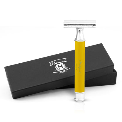 Haryali's Round Safety Razor - Yellow - HARYALI LONDON