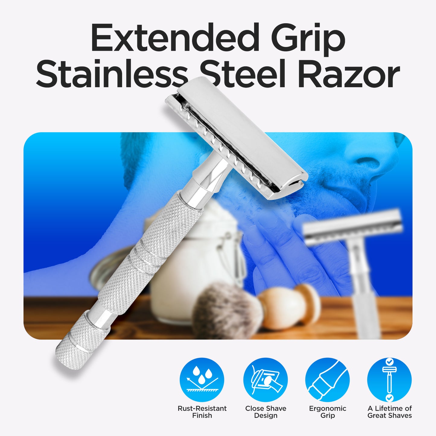 Double Edge Safety Razor With Lather pouch