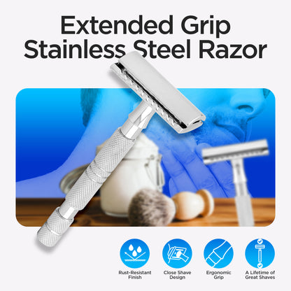 Double Edge Safety Razor With Lather pouch