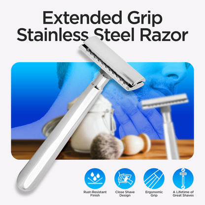 Haryali Double Edge Razor Stainless Steel Light - HARYALI LONDON