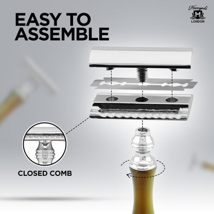 Haryalis Rasierhobel – Büffelhorn-Imitation