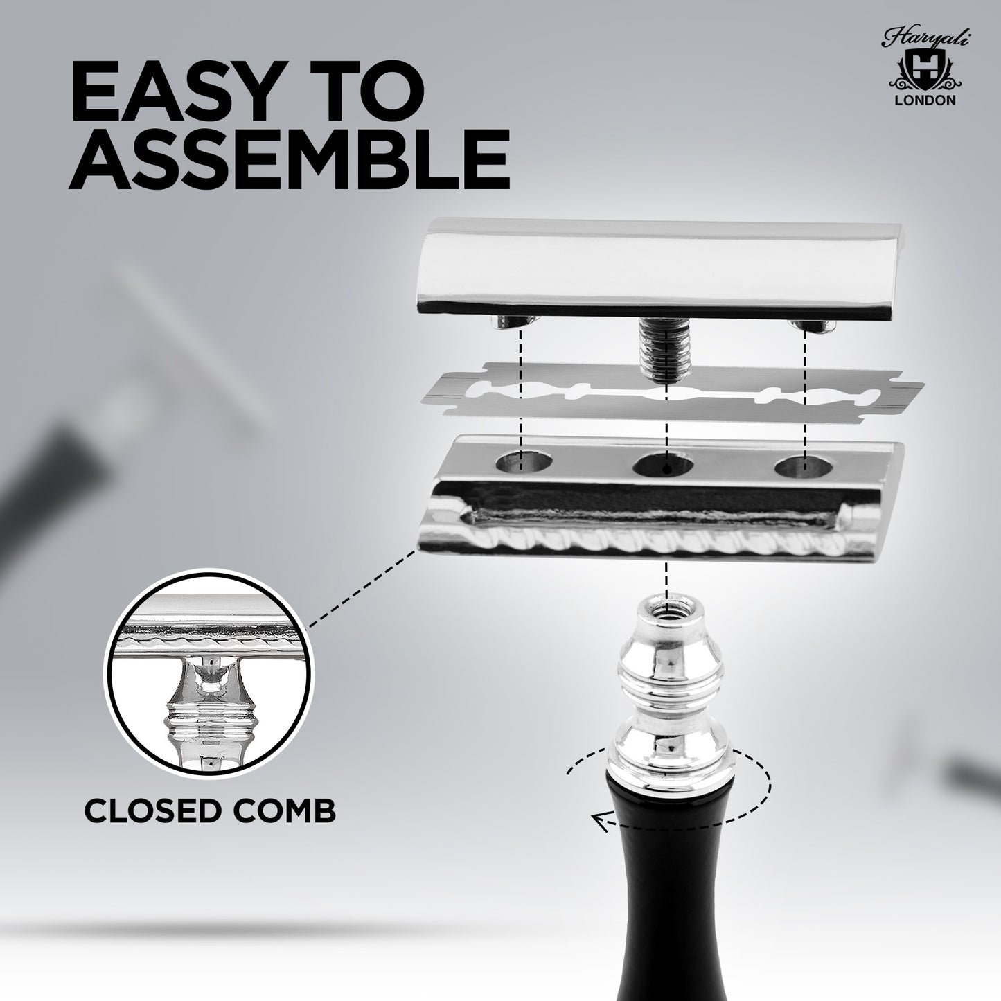 Haryali's Double Edge Safety Razor - Black - HARYALI LONDON