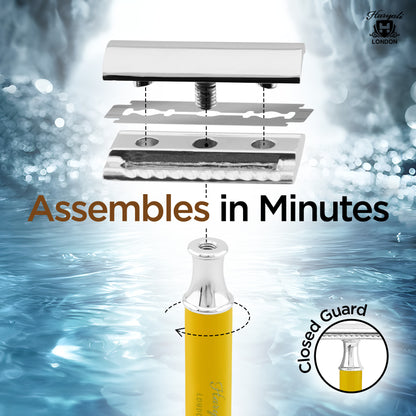 Haryali's Round Safety Razor - Yellow - HARYALI LONDON