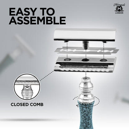 Haryali's Antique Double Edge Safety Razor - Grey - HARYALI LONDON