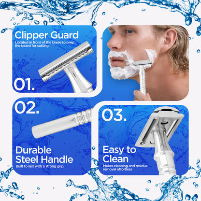 Haryali's Classy Safety Razor - Steel Handle - HARYALI LONDON