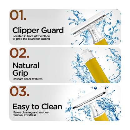 Haryali's Round Safety Razor - Yellow - HARYALI LONDON