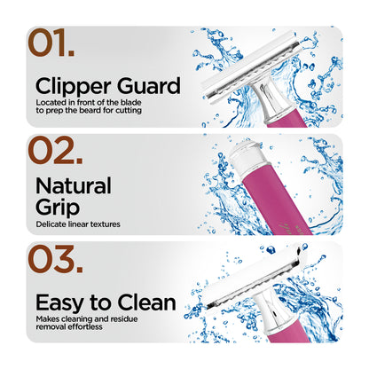 Haryali's Round Safety Razor - Pink - HARYALI LONDON