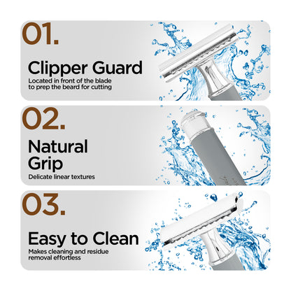 Haryali Double Edge Razor Titan - Grey - HARYALI LONDON