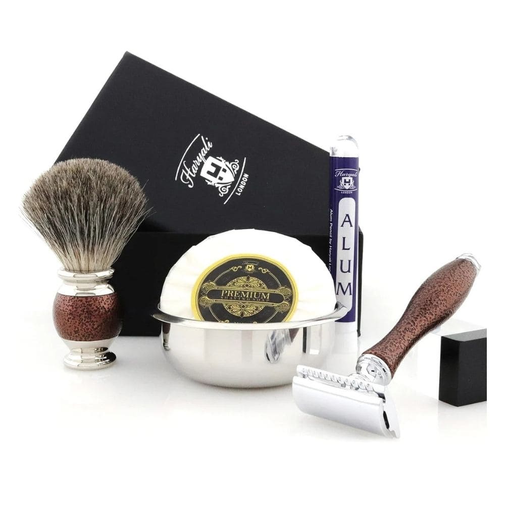 Buy 5 Pc Antique Maroon Shaving Kit for Men | Badger Brush Set ...