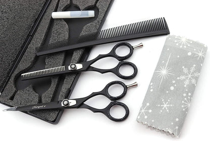 Haryali Black Professional 6 Inch Hair Cutting Thinning Scissors Set - HARYALI LONDON