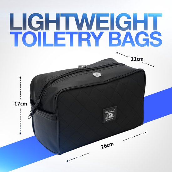 Black Toiletry Bag For Easy Travel - HARYALI LONDON