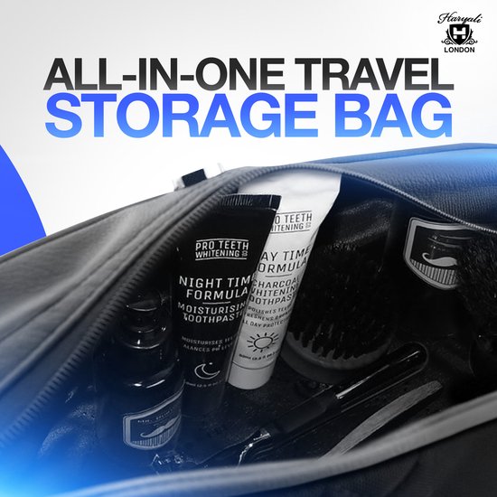 Black Toiletry Bag For Easy Travel - HARYALI LONDON