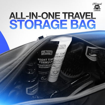 Black Toiletry Bag For Easy Travel - HARYALI LONDON