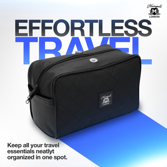Black Toiletry Bag For Easy Travel - HARYALI LONDON