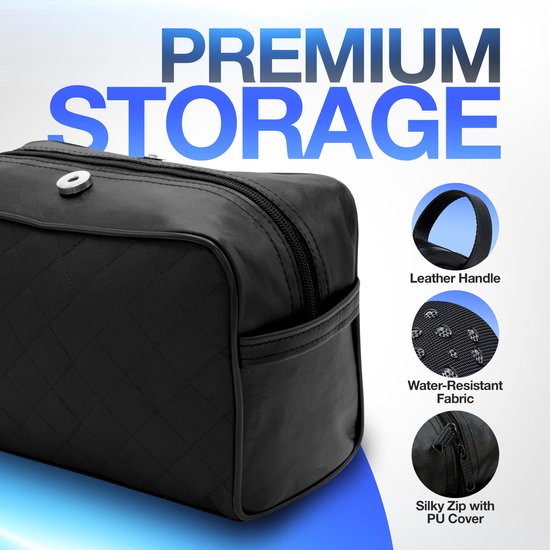 Black Toiletry Bag For Easy Travel - HARYALI LONDON