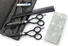Load image into Gallery viewer, Haryali Black Professional 6 Inch Hair Cutting Thinning Scissors Set