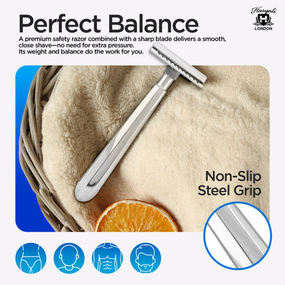 Haryali Double Edge Razor Stainless Steel Light - HARYALI LONDON