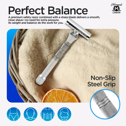 Double Edge Razor Stainless Steel Grip Pad - HARYALI LONDON
