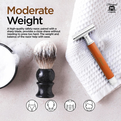 Haryali's Round Double Edge Safety Razor - Orange - HARYALI LONDON