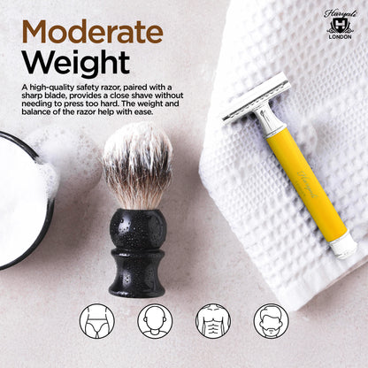 Haryali's Round Safety Razor - Yellow - HARYALI LONDON