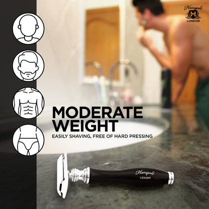 Haryali's Double Edge Safety Razor - Black - HARYALI LONDON