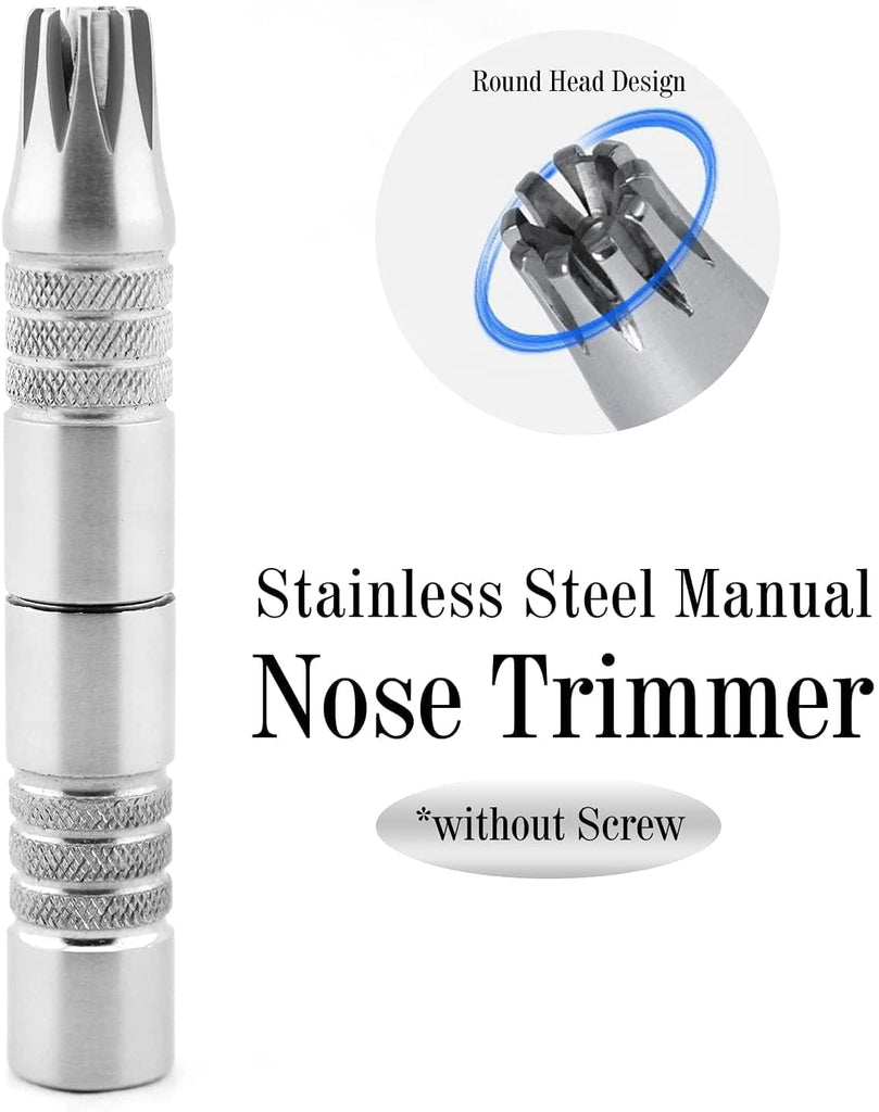 GERMAN Stainless steel Travel Manual Nose Ear Hair Trimmer Operate no Battery Grooming Kit - HARYALI LONDON
