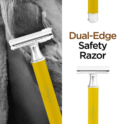 Haryali's Round Safety Razor - Yellow - HARYALI LONDON