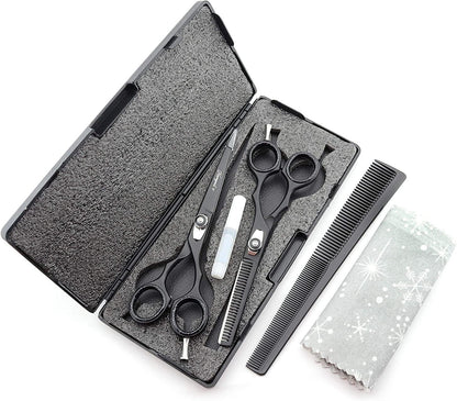 Haryali Black Professional 6 Inch Hair Cutting Thinning Scissors Set - HARYALI LONDON