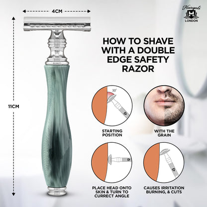 Haryali's Rasierhobel mit Doppelklinge, Grün